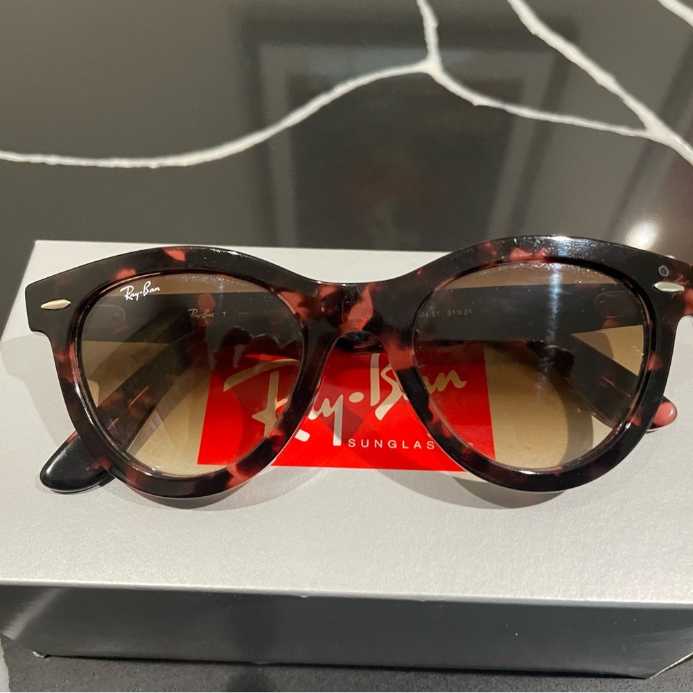 Ray-Ban Black and Pink Wayfarer Sunglasses